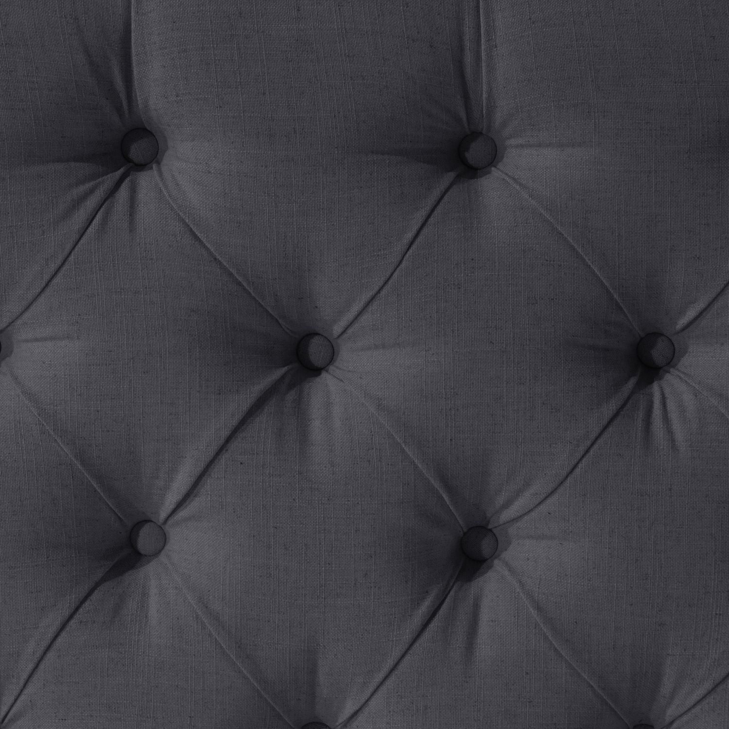 Tête de lit capitonnée à oreilles Lana en Tissu Charbon Foncé