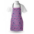 thumbnail image 4 of Blue and Pink Apron, Abstract Butterflies Repeating Pattern on Pink Background Print, Unisex Kitchen Bib with Adjustable Neck for Cooking Gardening, Adult Size, Multicolor, by Ambesonne, 4 of 4