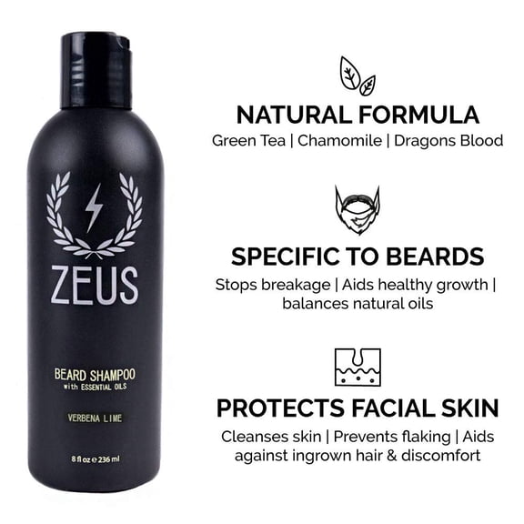 Zeus Everyday Beard Grooming Kit- Men S Daily Set for Quality Beard Maintenance (Scent: Verbena Lime)