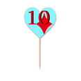 thumbnail image 1 of fortune  10 póker Etiqueta del corazón de la bandera del palillo de dientes, 1 of 3