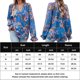thumbnail image 2 of Camisa Blusas con estampado floral Tops Blusas casuales elegantes para mujer Traje de vacaciones de gasa Ygjytge Azul T L para Mujer, 2 of 6