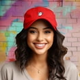 thumbnail image 3 of Dalix Chicken Embroidered Cotton Baseball Hat Adjustable Dad Cap Womens in Red, 3 of 5