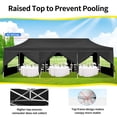 thumbnail image 2 of SANOPY 10' x 20' Heavy Duty Pop up Canopy with 6 Removable Sidewalls, Outdoor Waterproof & Party Wedding Gazebo with Roller Bag, 4 Sandbag, Black, 2 of 10