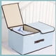 thumbnail image 5 of Caja de almacenamiento ANGGREK de tela con doble tapa costuras finas almacenamiento ordenado de lino y Algodón plegable para dormitorio Otros, 5 of 7