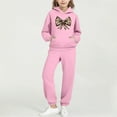 thumbnail image 2 of Piuwrlz Toddler Sweatsuits Sets 2pcs Girls Jogger Set Pocket Round Neck Sweats and Sweatpants Pink Size 5 Years, 2 of 7