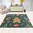 thumbnail image 2 of Yayeee Area Rugs for Living Room 5.2'x4' Non Slip Washable Bedroom Floor Carpet, Brown Christmas Gingerbread, 2 of 5