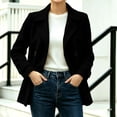 thumbnail image 2 of Riecok Pea Coats for Women Long Sleeve Button down Jackets Lapel Collar Overcoat Warm Casual Winter Outerwear L, 2 of 6