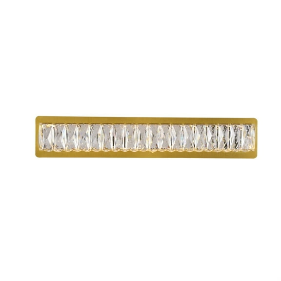 Elegant Lighting Monroe 24.4" Royal Cut Crystal Vanity Light in Gold