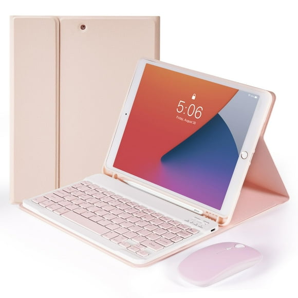 Funda de teclado Nyee para iPad 9, 8, 7 ª generación, 10,2 pulgadas con ratón