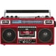 thumbnail image 1 of QFX J-230BT Roja Radio Casetera Player Boombox con 4 Bandas de Radio, Bluetooth, USB, SD y Jack de Audífonos 3.5; Batería Recargable., 1 of 8