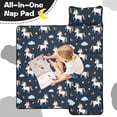 thumbnail image 4 of Unicorn and Star Blue Pattern Teens Toddler Nap Mat with Pillow, Sleeping Mat Bag for Preschool Daycare 60"x20", 4 of 6