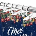 thumbnail image 5 of Merry Christmas Shower Curtain, 60" x 72", Santa Claus Reindeer Snowing Xmas Star Navy Blue Waterproof Bathroom Curtain Washable Shower Curtain Set with 12 Hooks, 5 of 6