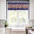 thumbnail image 3 of 4th of July Curtain Valances for Windows, American Flag Patriotic Star Flowers Blue Rod Pocket Valance Window Treatments Short Curtains for Kitchen Bathroom Living Room, 3 of 6