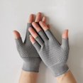 thumbnail image 4 of Guantes de pesca antideslizantes de medio dedo para bicicleta al aire libre sin dedos (gris), 4 of 6
