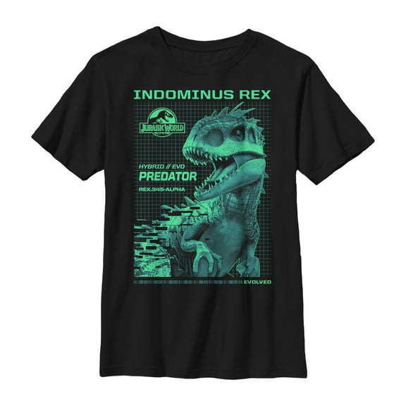 Boy's Jurassic World Hybrid Indominus Predator Graphic Tee Black Medium