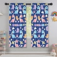 thumbnail image 5 of Blackout Kids Curtains,DarkBlue Cartoon Dinosaurs Rainbow Volcanoes Pattern Childrens Insulated Curtains Set Of 2,Bedroom Essentials,Toddler Room Decor 42"x63", 5 of 5