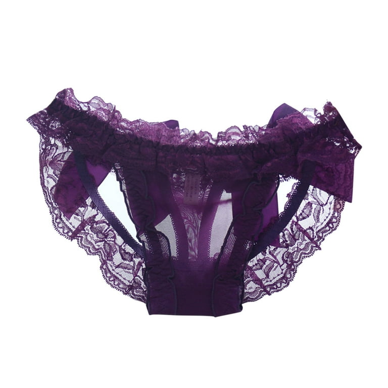 Silk Purple panties - Purple lace panties - Lace brief