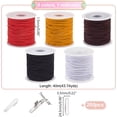thumbnail image 2 of 5 Rolls Round Elastic Beading Cord with 200Pcs 304 Stainless Steel Folding Crimp Ends Mixed Color 1.5mm about 43.74 Yards(40m)/roll, 2 of 8