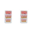 thumbnail image 2 of QualitChoice 1 Set French Tip Press on Nails Gradient Extra Long Tips Removable Wraps Full Cover Ballerina Salon Manicure Kit Type 8 2g glue,24Pcs jelly 2Set, 2 of 6