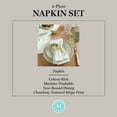 thumbnail image 4 of Martha Stewart Daisy Stripe Napkin Set 4-Pack, Green, 19"x19", 4 of 7