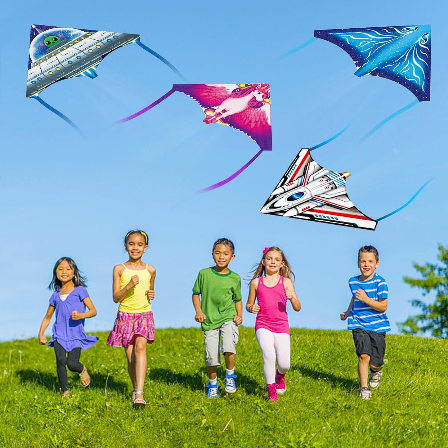 Mini Launcher Kites for Kids Ages 4-12, Easy to Fly Outdoor Party Favors, Bulk Classroom Prizes Beach Toys and Treasure Box Fillers