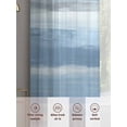 thumbnail image 6 of Gray Blue Ombre Semi Sheer Curtains 54 Inch Length 2 Panels Set, Modern Abstract Watercolor Stripes Sheer Kitchen Curtain Privacy Voile Window Curtain for Living Room Bedroom Rod Pocket Drapes, 6 of 7