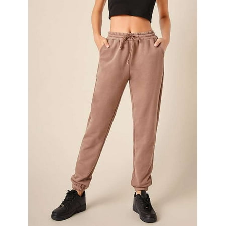 LIENRIDY Women's Legged Sweatpants Drawstring Waist Solid Sweatpants