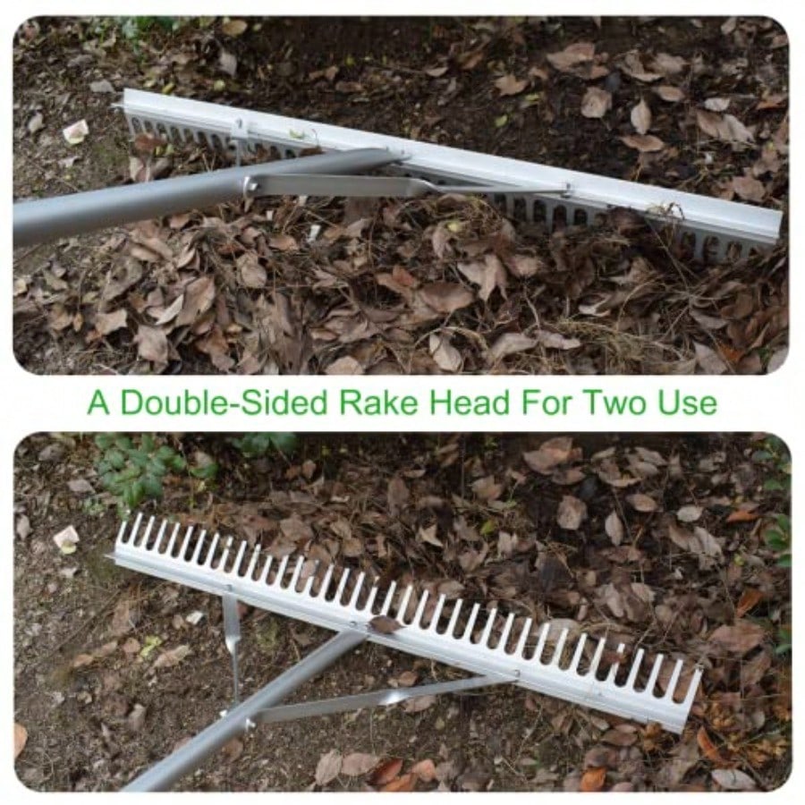 Landscape Rake 36 Inch Head Leaf Rakes for Lawns with 67 Inch Handle Aluminum Yard Tool for Loosening Soil Landscaping Lawn Care Lake Garden Pond and Beach Care