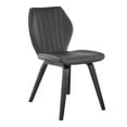 thumbnail image 3 of Ontario Gray Faux Leather and Black Wood Dining Chairs - Set of 2, 3 of 3