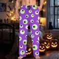 thumbnail image 6 of SJLDQY Mens Halloween Pajamas Pants Wide Leg Pjs Trousers for Men Hallowmas Pumpkin Ghost Elastic Waist Homewear Loungewear With Pocket, 6 of 6