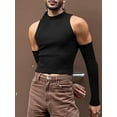 thumbnail image 6 of Men's Sexy Off Shoulder Cutout Long Sleeve T-Shirt Tops, 6 of 6
