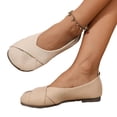 thumbnail image 6 of Yungyresw Women Slip On Work Shoes Round Toe Low Top Comfortable Office Casual Walking Shoes Soft Sole Fashion Ballet Flats Khaki 38, 6 of 9
