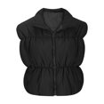 thumbnail image 5 of Aueoeo Puffer Vests for Women Casual Fashion Solid Color Stand Collar With Elastic Hem Sleeveless Jackets, 5 of 6