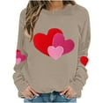 thumbnail image 4 of Zorckvet Women Valentine's Day Pullover Sweatshirts Heart Print Sweater Tops Long Sleeve Crewneck Shirts Fashion Loose Blouse Teen Girls Sweatshirt, 4 of 5