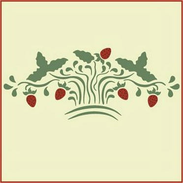 Strawberry Stencil - Fruit Pattern Stencil DIY for Painting Kitchen Cabinets Furniture Crafts Laser Cut Reusable Mylar Template Home Decor - The Artful Stencil