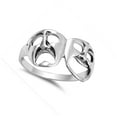 thumbnail image 4 of Tragedy Mask Drama Theatre Smile Sad Ring .925 Sterling Silver Band Jewelry Female Male Size 12, 4 of 4