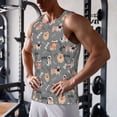 thumbnail image 5 of Lsque Bulldog Pattern Mens Tank Tops Muscle Athletic Quick Dry Sleeveless Workout Fitness T Shirts Beach Tank Top, Loose-fit Sleeveless Shirt for Men-Small, 5 of 7