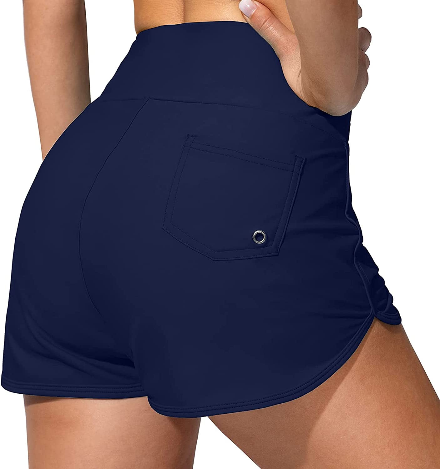 DabuLiu Swim Shorts Women Plus Size High Rise Board Shorts Black Modest