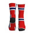 thumbnail image 2 of Women's Men's Norway Flag Colorful Novelty Pattern Crew Athletic Socks, 2 of 7