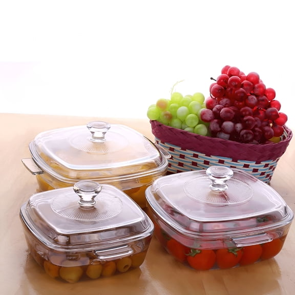 BPPEG Glass Cookware with Lids Tempered Glass Microwave Safe Household Item Cooking 1Pcs
