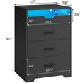 thumbnail image 2 of Black Dresser with LED Lights&3 Drawers&Pull-Out Tray for Bedroom, Modern Chest of Drawers Storage Cabinets for Living Room, 2 of 8