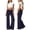 Navy, variant on Fold Over Yoga Pants Womens Loose Stretch Lounge Flared Leg Trousers Pleated Waist Foldover Pants