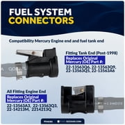 Five Oceans Mercury Marine Boat Fuel Line Kit, 3/8-Inch x 6-Foot, EPA/CARB Approved, Leakproof, Outboard Fuel Line for All Mercury Engine End and Tank End Male Fitting (Post-1998) - FO4282