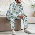 thumbnail image 7 of Hirioo Winter Wonderland Light Blue for Men's Pajama Sets 2 Piece Pjs Men's Long-Sleeved Pajama Set Button Down Sleepwear,S-XXL-X-Large, 7 of 7