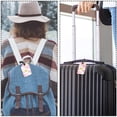thumbnail image 5 of Square 2Pack PU Leather Pink Round Cruise Luggage Tag with Privacy Cover and Name ID Tag for Travel Handbags Backpacks Luggage Tags, 5 of 6
