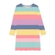 thumbnail image 4 of Odeerbi Niñas Manga Larga Ballet Skater Vestido Rainbow Striped Stretchy Twirly A Line Vestido Escuela Recital Cuello Redondo Vestido, 4 of 5