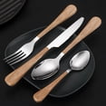 thumbnail image 5 of Nvzi 4Pcs Dinner Forks Stainless Steel Silverware Forks Modern Flatware Cutlery Forks-A, 5 of 5