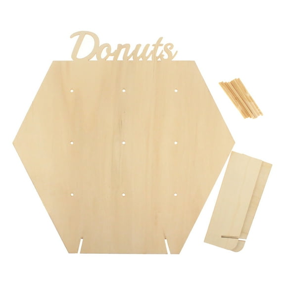 Wooden Donut Stand Cake Shop Decoration Ornament Home Party Gathering