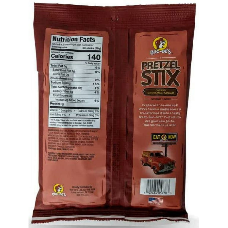 Buc-ee's Pretzel Stix Snack Bags, Churro Cinnamon Sugar Flavor, 4.5oz -  Walmart.com