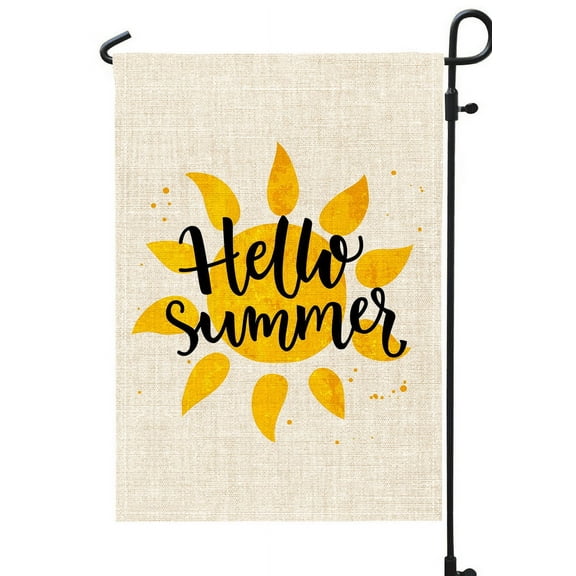 Summer Garden Flag, Double Sided Vertical Farmhouse Yard Flag,Burlap Outdoor Decoration Sign for Home Lawn Outside Front Porch Decor 12 x 18 Inch